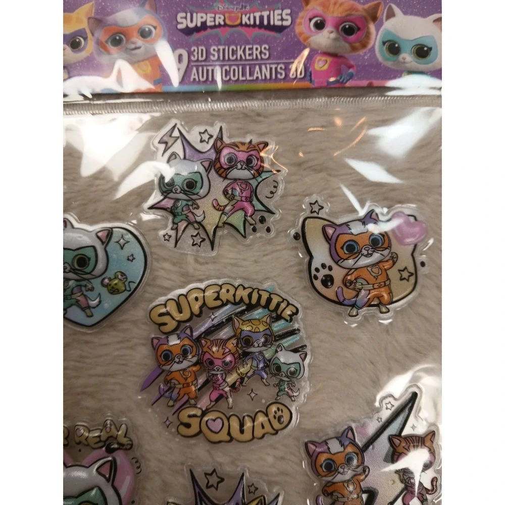 Disney Super Kitties‎ 3D Sticker 5 Pack Multicolor Lot Rare